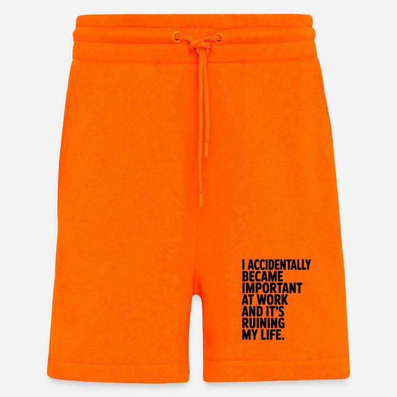 Citation sur la surcharge vie professionnelle - Short bio décontracté fabriqué en UE - SUNSET ORANGE