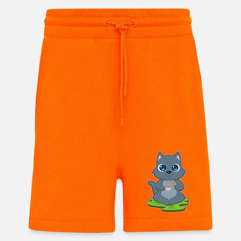Cat Coffee Cookie - Shorts - made by SPREAD - SUNSET ORANGE