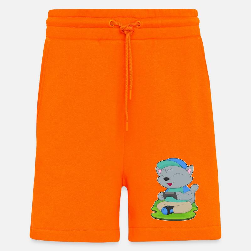 Katze Gamer Controller - Shorts - made by SPREAD - SUNSET ORANGE