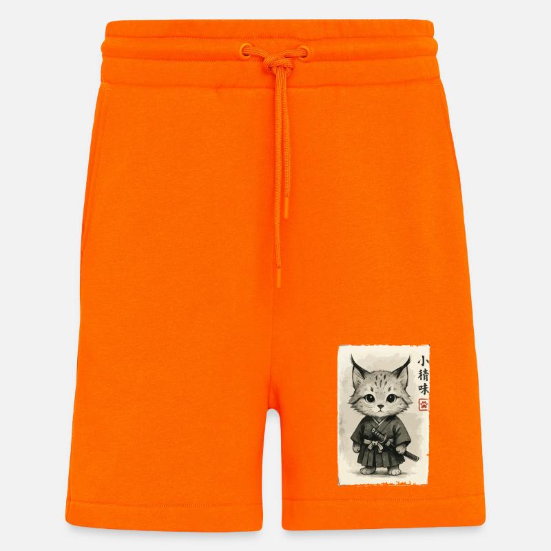 Cats Samurai - Shorts - made by SPREAD - SUNSET ORANGE