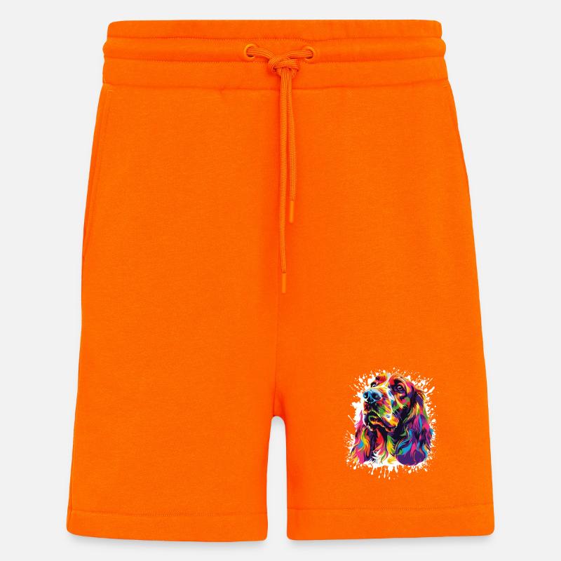 Hund Hundeporträt Splash - Shorts - made by SPREAD - SUNSET ORANGE