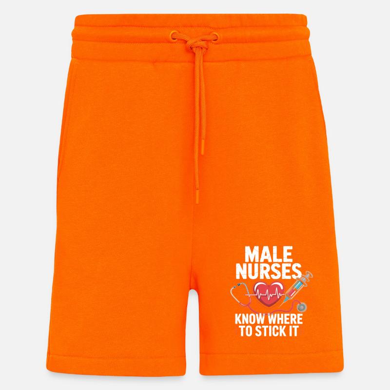 Medizinischer Männer Pflegewitz - Shorts - made by SPREAD - SUNSET ORANGE