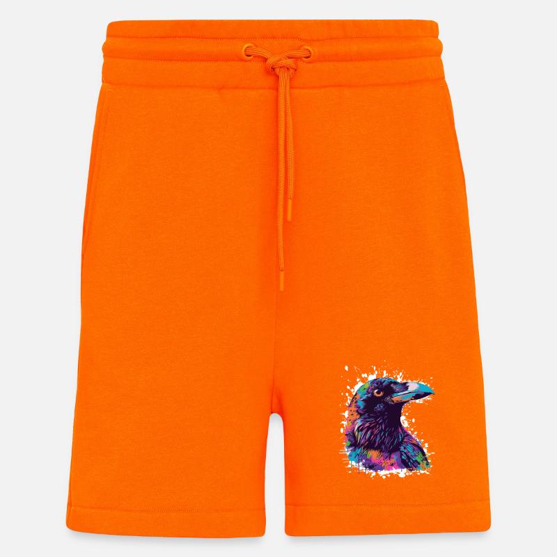 Rabe Tier Vogel - Shorts - made by SPREAD - SUNSET ORANGE