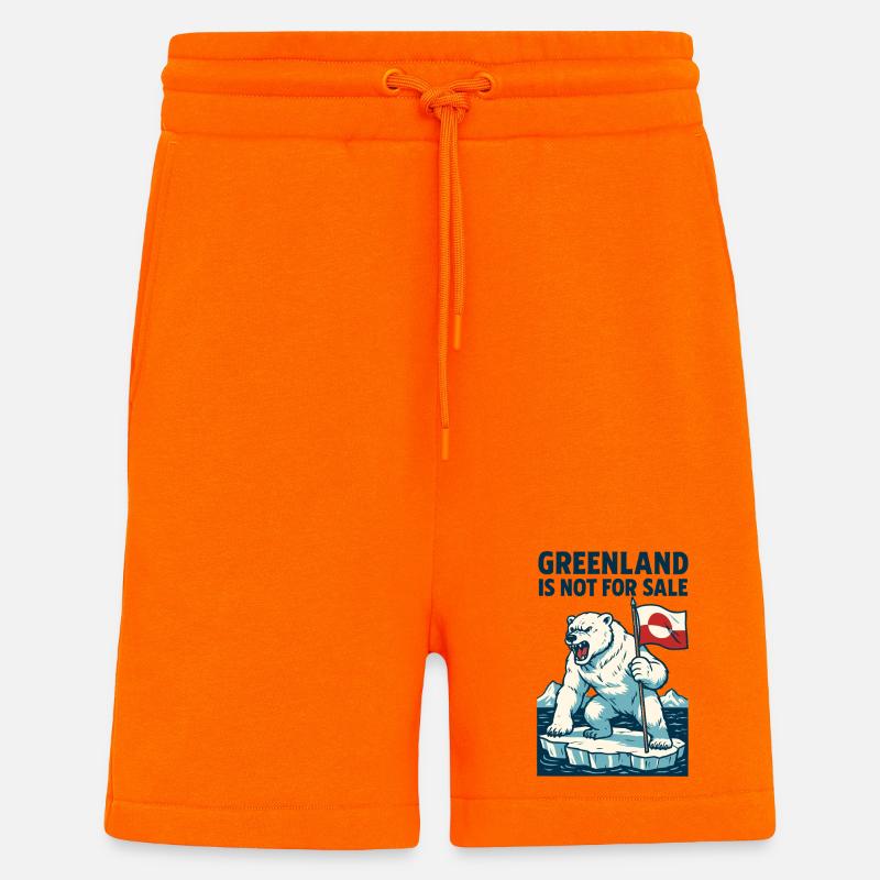 Le Groenland n’est pas à vendre - Short bio décontracté fabriqué en UE - SUNSET ORANGE