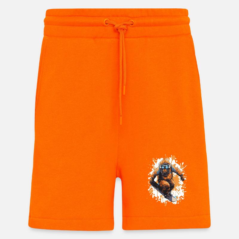 Bison Snowboard - Short bio décontracté fabriqué en UE - SUNSET ORANGE