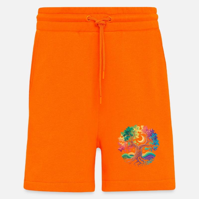 Rainbow Tree Moon Magic - Shorts - made by SPREAD - SUNSET ORANGE