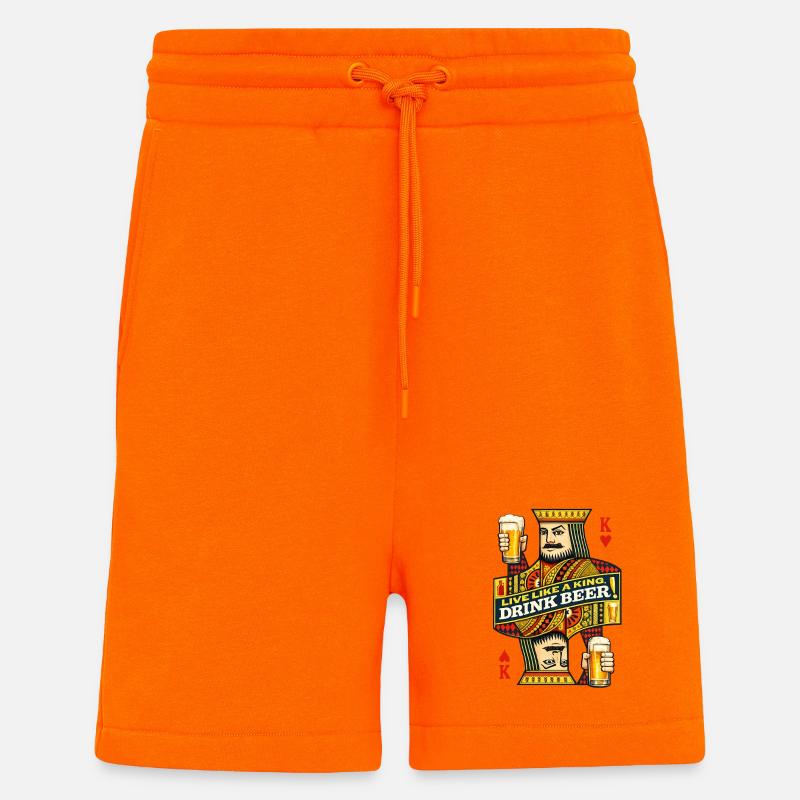 Live Like a King – Drink Beer! - Shorts - made by SPREAD - SUNSET ORANGE