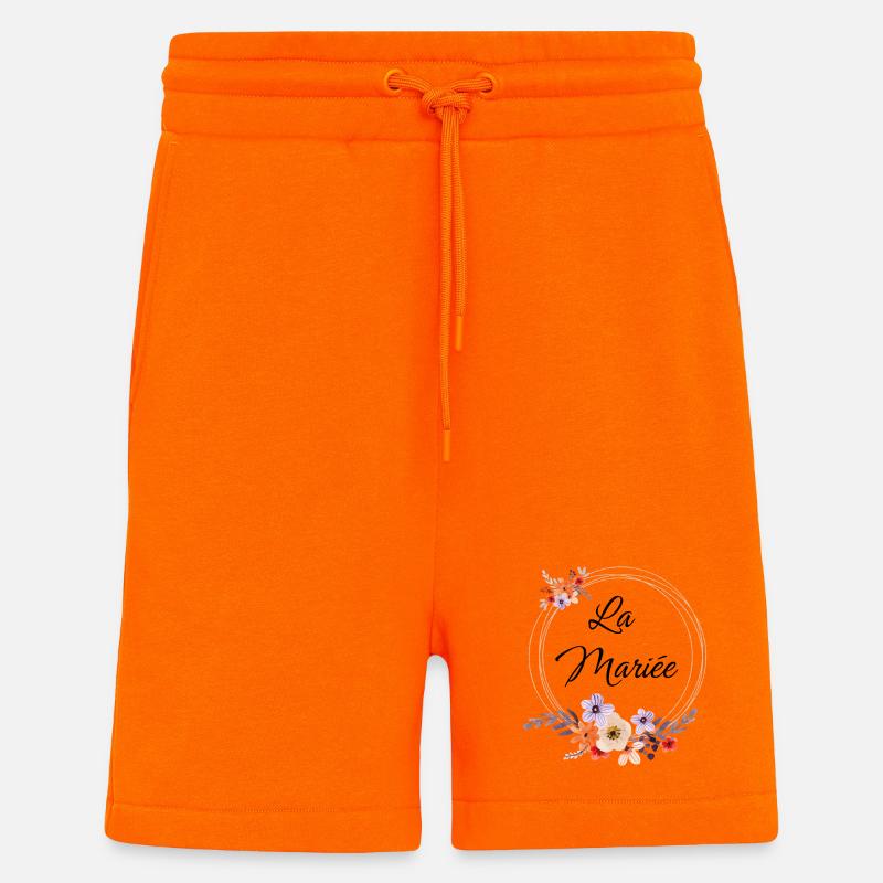 La Future Mariée EVJF Fleurs - Short bio décontracté fabriqué en UE - SUNSET ORANGE