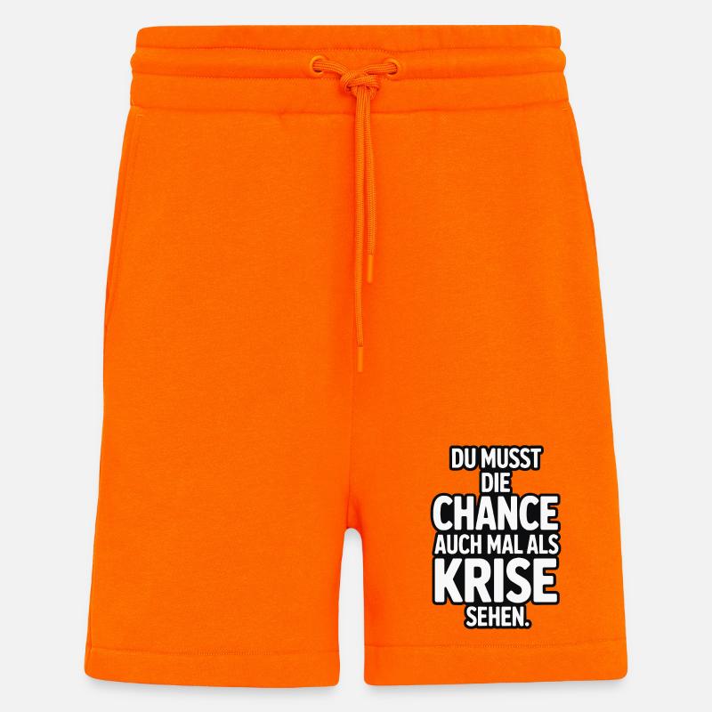 Chance als Krise Spruch Design - Shorts - made by SPREAD - SUNSET ORANGE