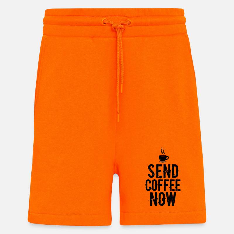 Send Coffee Now Kaffee Koffein Spruch - Shorts - made by SPREAD - SUNSET ORANGE