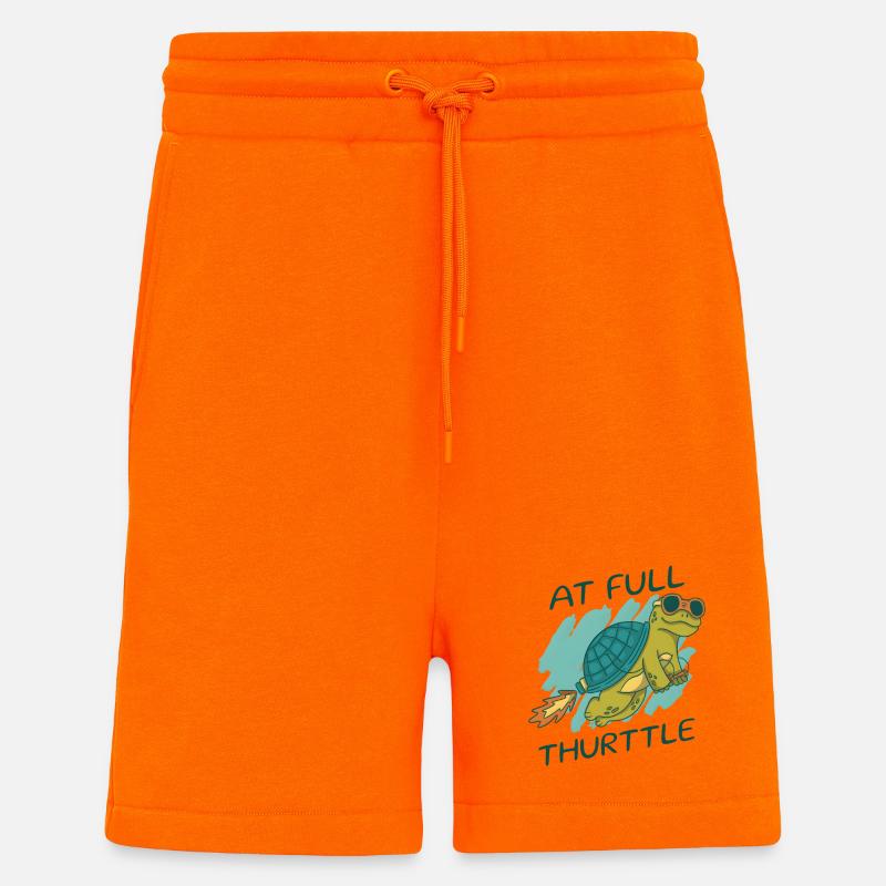 At Full Thurttle – Funny Rocket Turtle - Shorts - made by SPREAD - SUNSET ORANGE