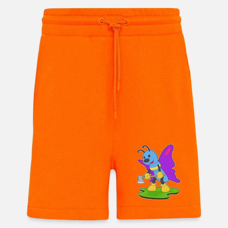 Butterfly Lumberjack Axe Forest - Shorts - made by SPREAD - SUNSET ORANGE
