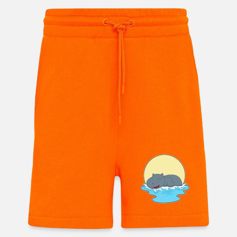 Nilpferd Schwimmen - Shorts - made by SPREAD - SUNSET ORANGE
