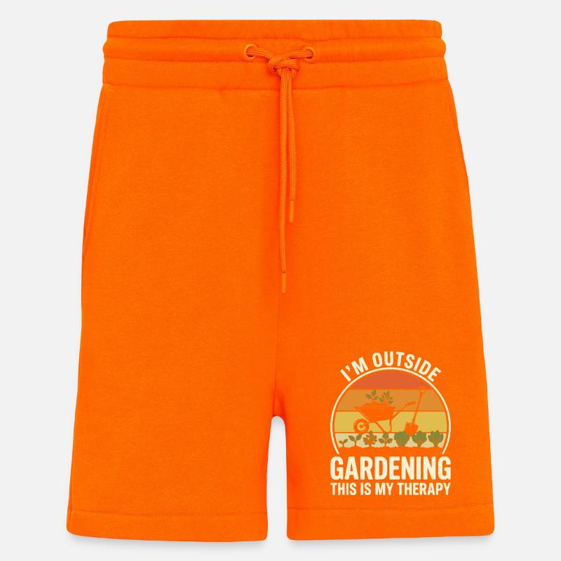 Gardening Therapy Statement Design - Shorts - made by SPREAD - SUNSET ORANGE