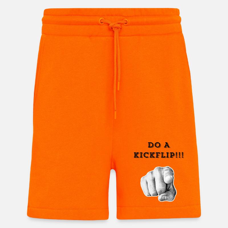 Fais un Kickflip !! - Short bio décontracté fabriqué en UE - SUNSET ORANGE