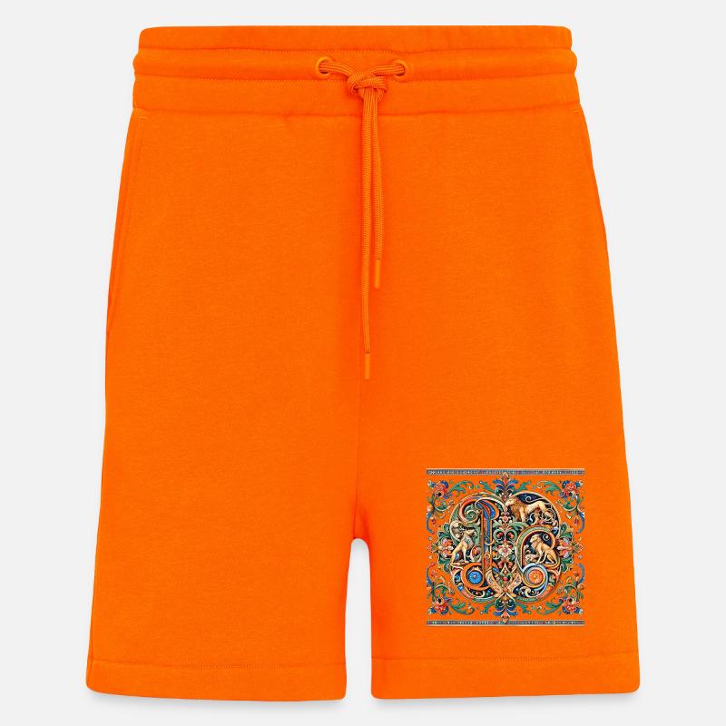 Tierornament Medaillon Muster - Shorts - made by SPREAD - SUNSET ORANGE