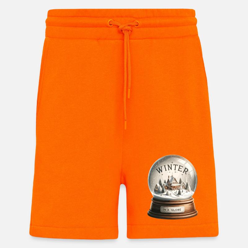 Winter Magic Snow Globe Village - Shorts - made by SPREAD - SUNSET ORANGE