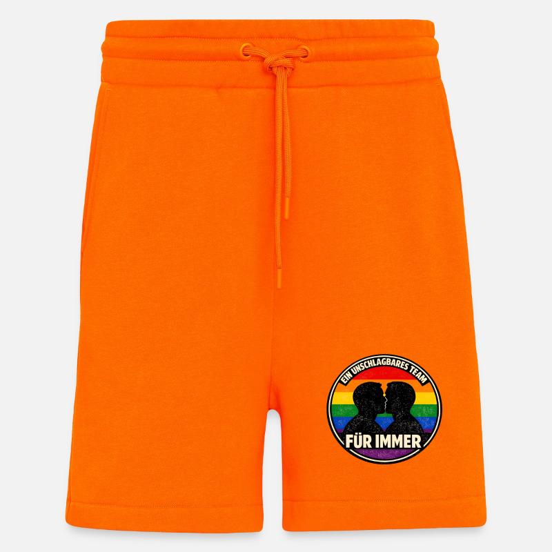 Équipe Imbattable pour Toujours – Pride - Short bio décontracté fabriqué en UE - SUNSET ORANGE