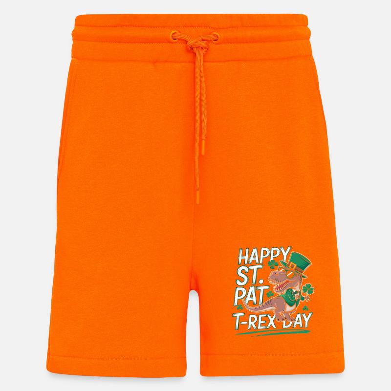 Chapeau de T-Rex de Saint-Patrick - Short bio décontracté fabriqué en UE - SUNSET ORANGE