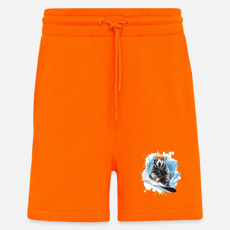 Labrador Hund Snowboard - Shorts - made by SPREAD - SUNSET ORANGE