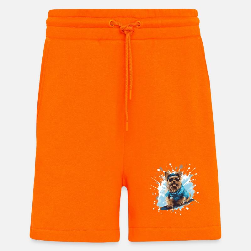 Yorkshire Terrier Hund Snowboard - Shorts - made by SPREAD - SUNSET ORANGE