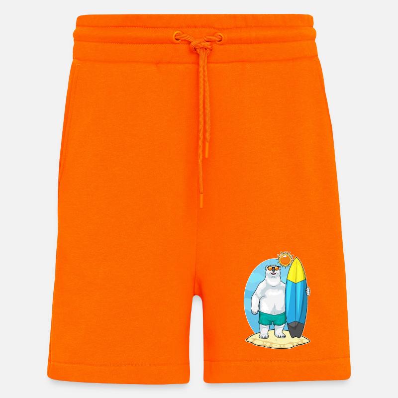 Polar Bear Beach Surfboard Summer - Shorts - made by SPREAD - SUNSET ORANGE