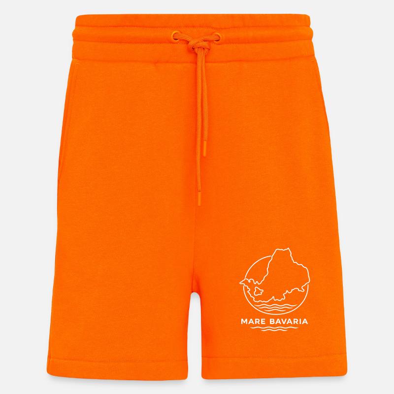 Mer de Bavière - Mare Bavière - Short bio décontracté fabriqué en UE - SUNSET ORANGE