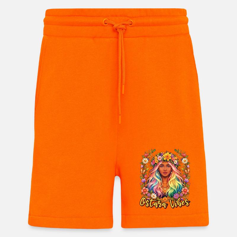 Ostara Vibes Joyeuses Pâques Ostara - Short bio décontracté fabriqué en UE - SUNSET ORANGE