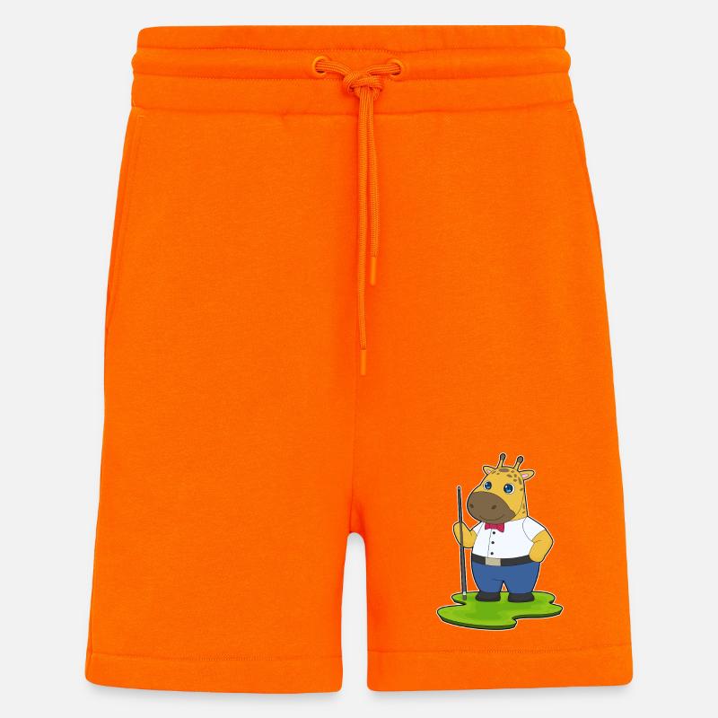 Giraffe Billiard Queue Sport - Shorts - made by SPREAD - SUNSET ORANGE