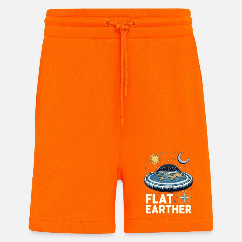 Flat-earthers - Shorts - made by SPREAD - SUNSET ORANGE