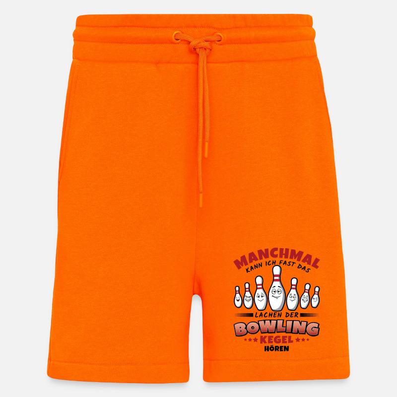 Bowling Lustiger Spruch – Lachende Kegel - Shorts - made by SPREAD - SUNSET ORANGE