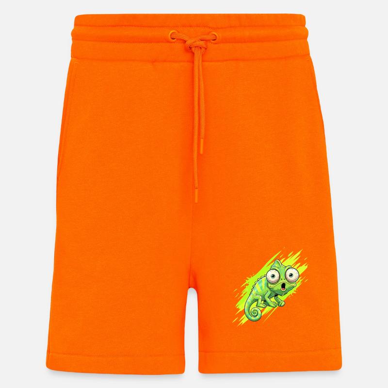 Neon Chamäleon Spritzer - Shorts - made by SPREAD - SUNSET ORANGE