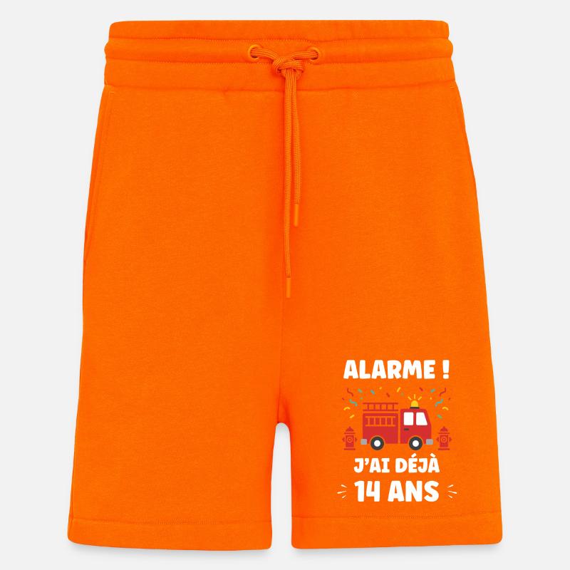 Alerte 14 ans Camion Pompier - Short bio décontracté fabriqué en UE - SUNSET ORANGE