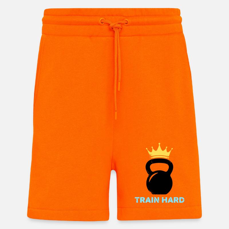 Kettlebell Crown Train Hard - Shorts - made by SPREAD - SUNSET ORANGE
