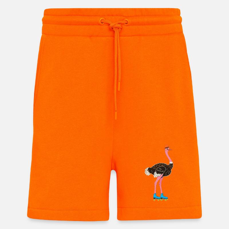 Flamingo mit Rollschuhen und Hut - Shorts - made by SPREAD - SUNSET ORANGE