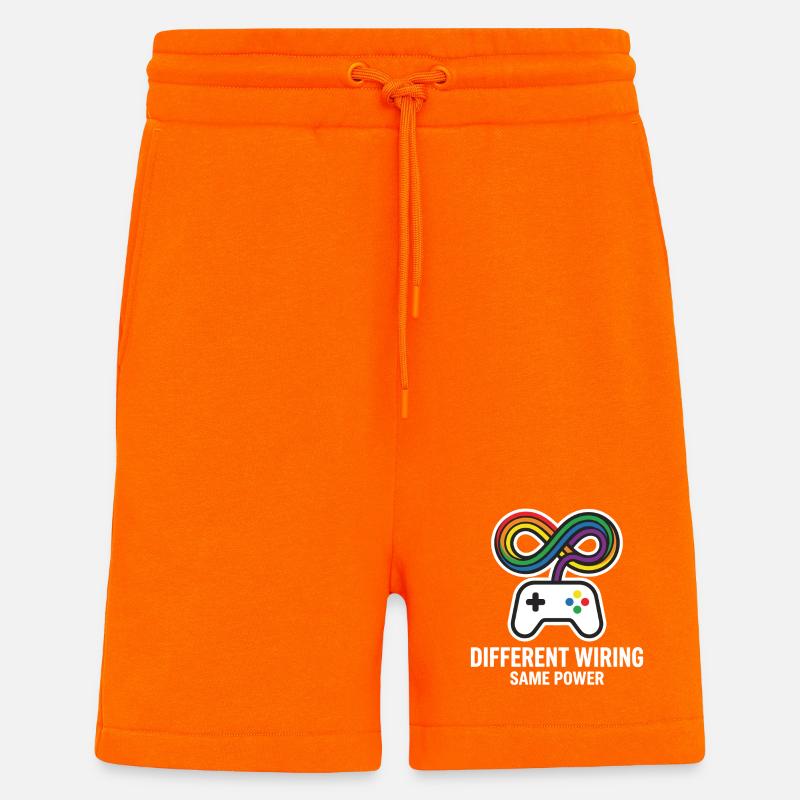 Different Wiring Same Power Gaming Motiv - Shorts - made by SPREAD - SUNSET ORANGE