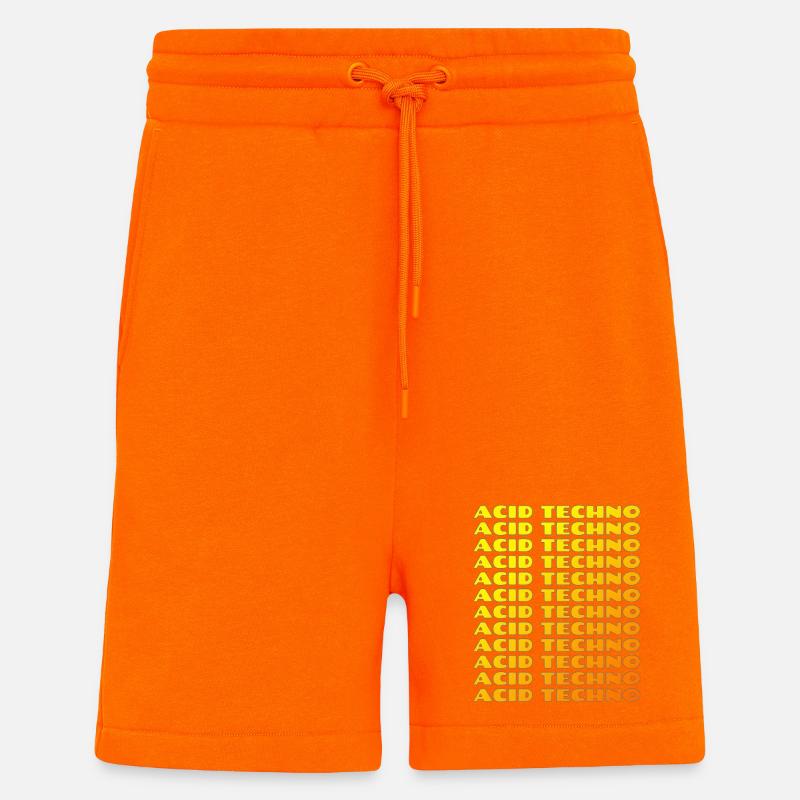 Acid Techno Repeat Neon - Short bio décontracté fabriqué en UE - SUNSET ORANGE