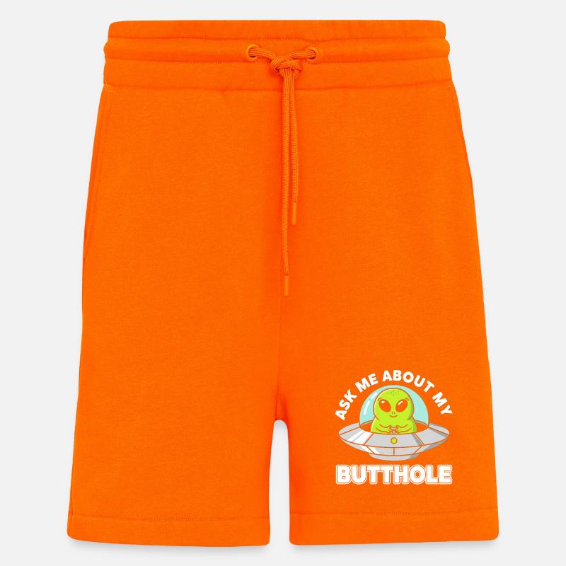 Außerirdischer UFO Humor Spruch - Shorts - made by SPREAD - SUNSET ORANGE