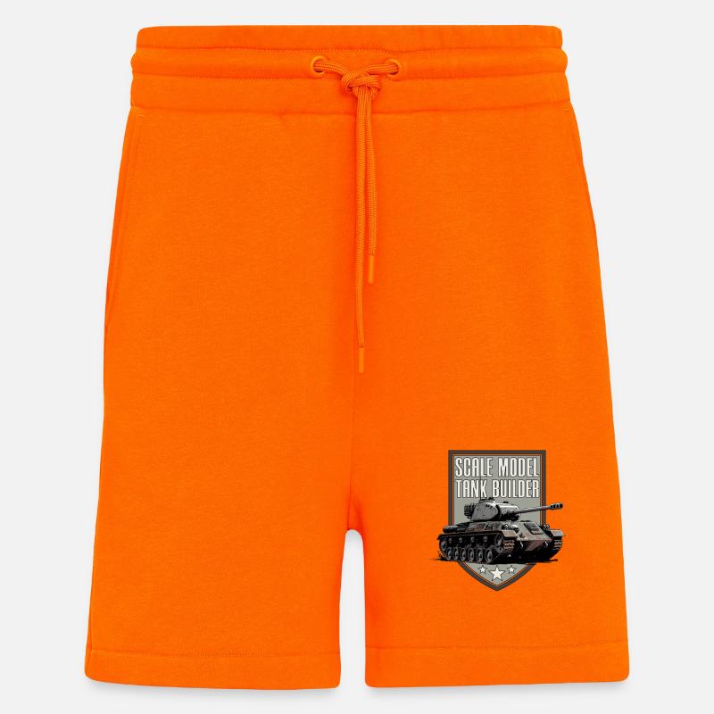Constructeur de chars miniatures à l’échelle - Short bio décontracté fabriqué en UE - SUNSET ORANGE