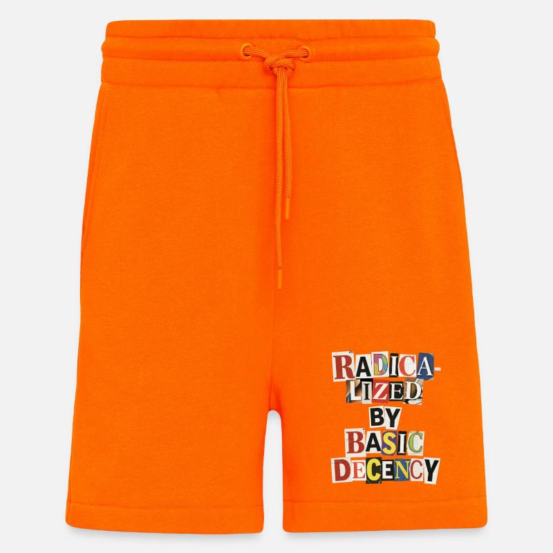 Radicalized by Decency Collage - Shorts - made by SPREAD - SUNSET ORANGE