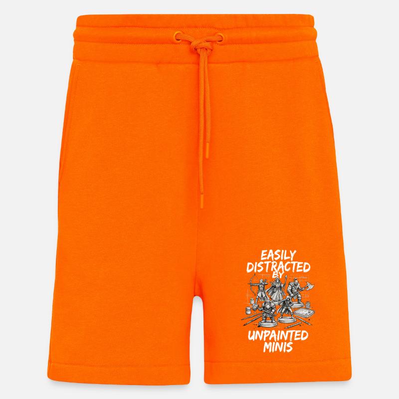 Distratta da miniature non dipinte - Pantaloncini ecologici casual Made in UE - SUNSET ORANGE