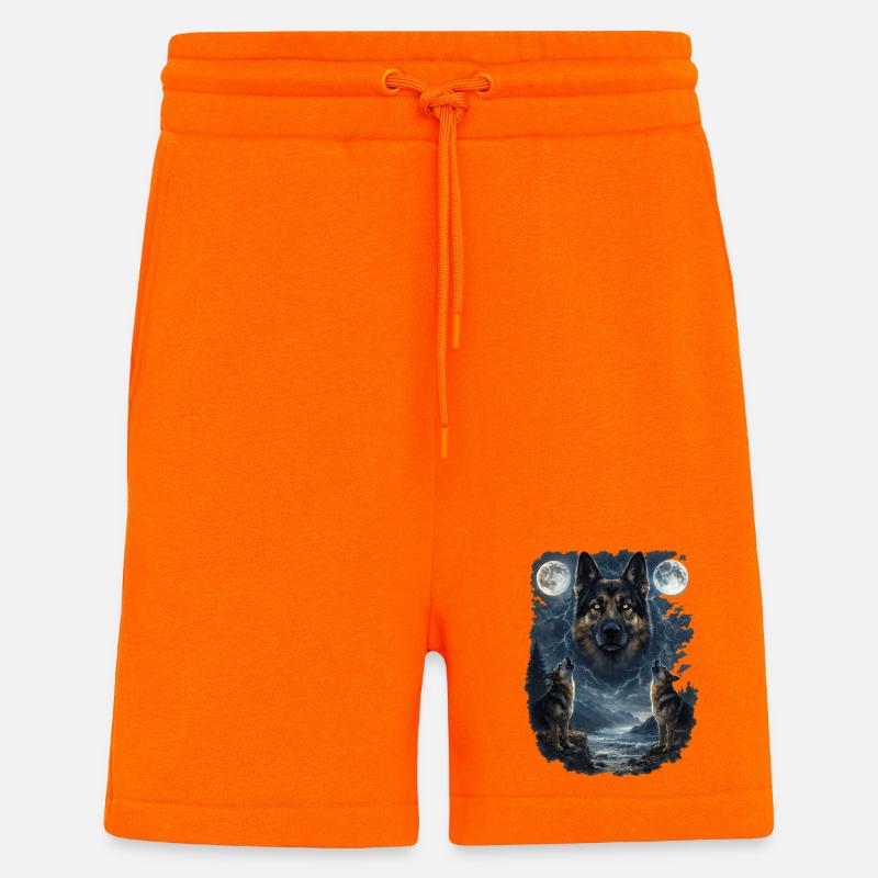 Two Moons German Shepherd - Shorts - made by SPREAD - SUNSET ORANGE