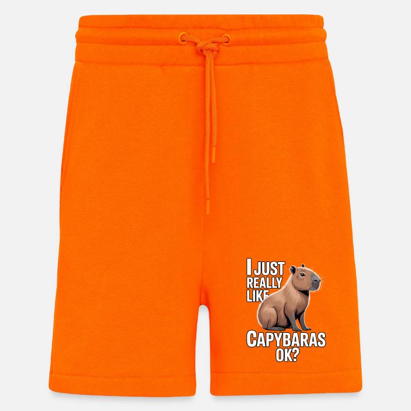Capybara, I just really like capybaras - Shorts - made by SPREAD - SUNSET ORANGE