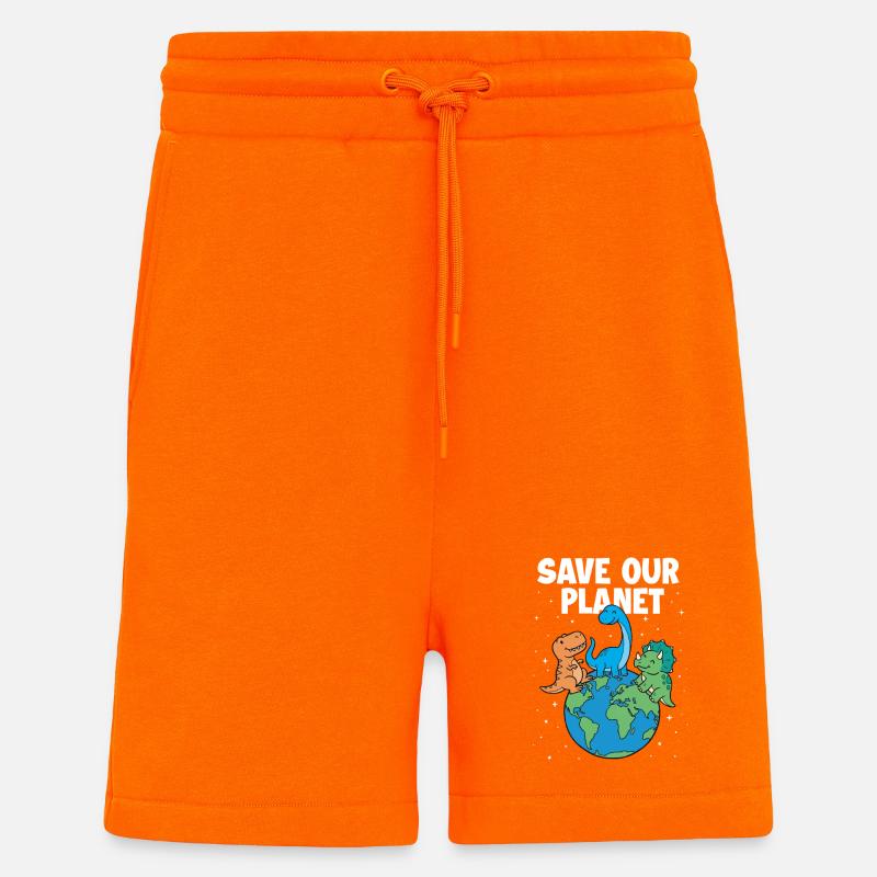 Save Our Planet Climate Environmental - Shorts - made by SPREAD - SUNSET ORANGE