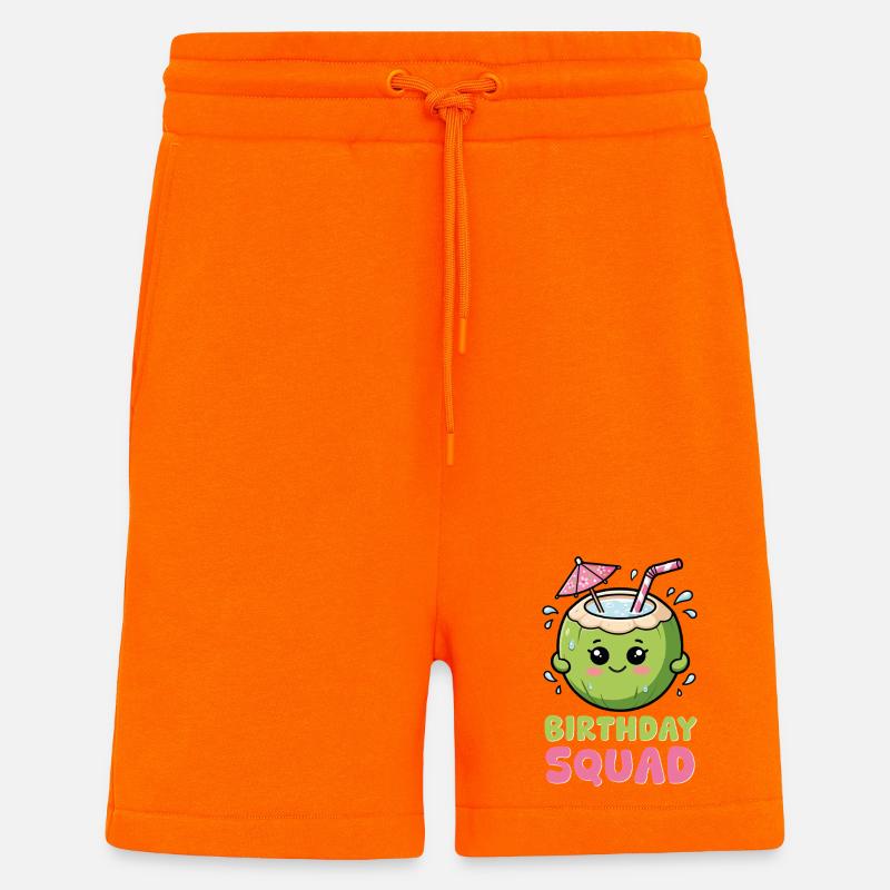 Croisière d’été Birthday Squad Beach Coconut - Short bio décontracté fabriqué en UE - SUNSET ORANGE