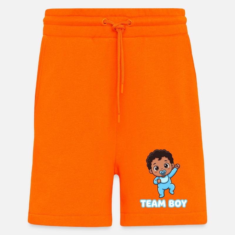 Team Boy Bébé Mignon Design - Short bio décontracté fabriqué en UE - SUNSET ORANGE