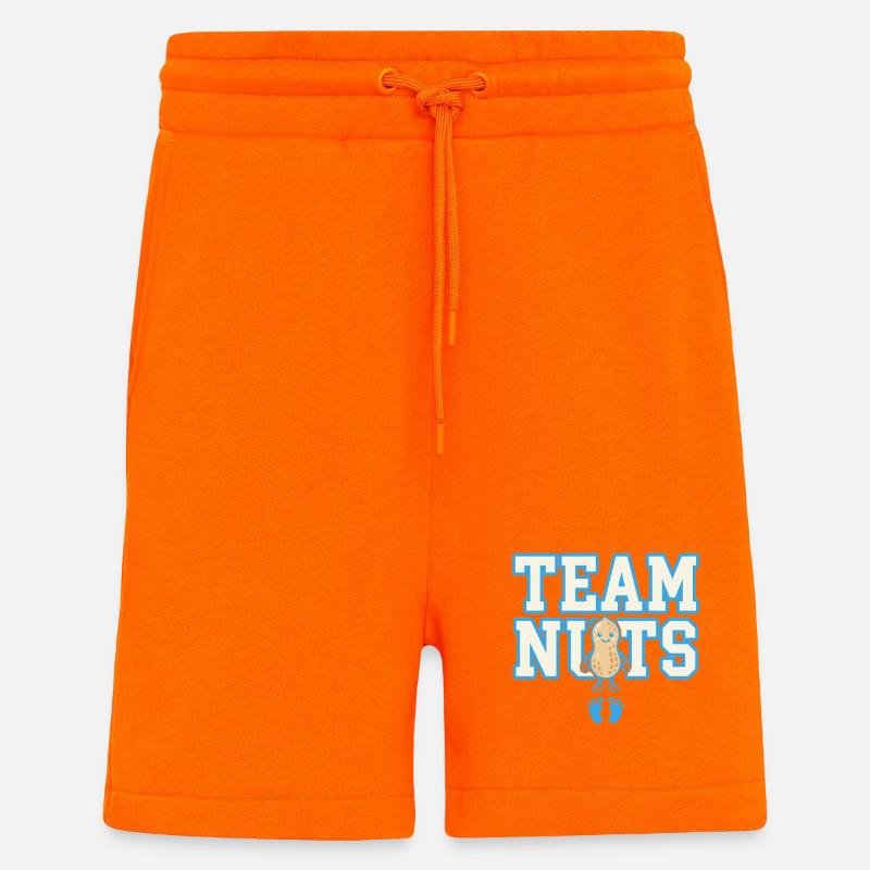 Team Nuts Peanut Design - Short bio décontracté fabriqué en UE - SUNSET ORANGE