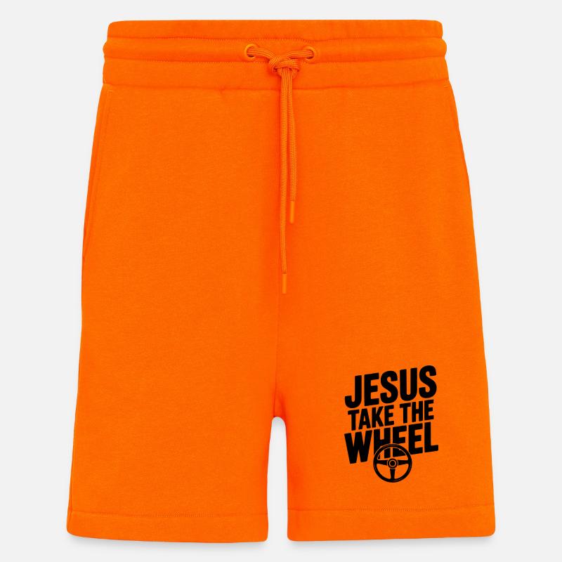 Jesus übernimmt das Rad - Shorts - made by SPREAD - SUNSET ORANGE