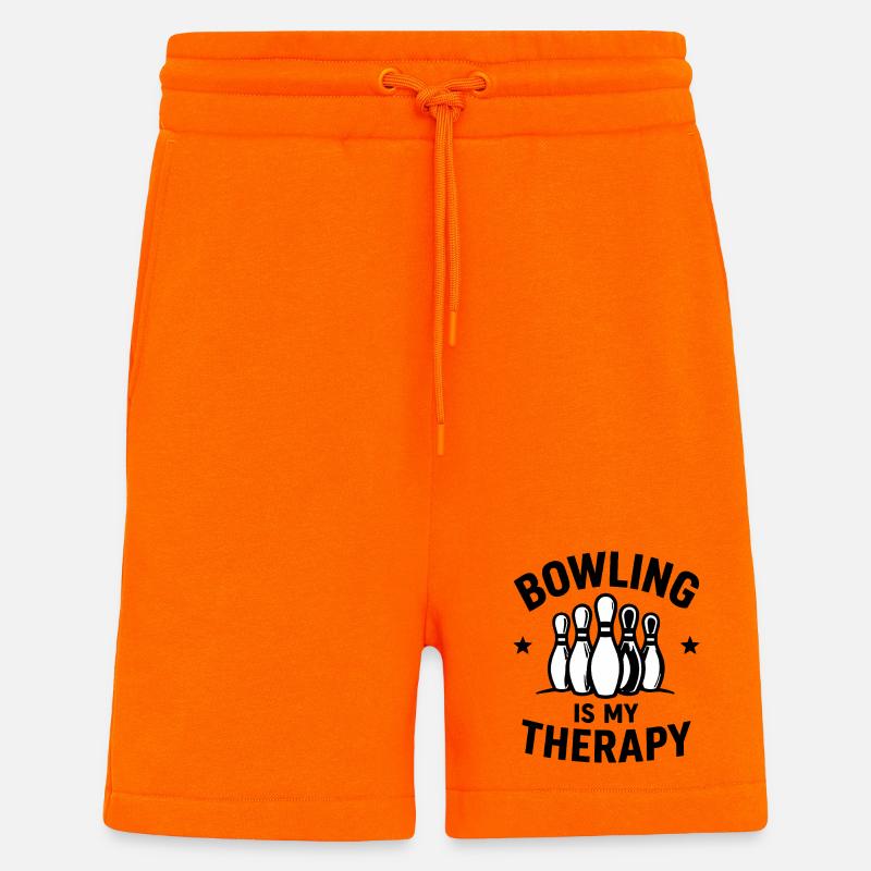 Il bowling è il mio Bowling Sport Terapeutico - Pantaloncini ecologici casual Made in UE - SUNSET ORANGE