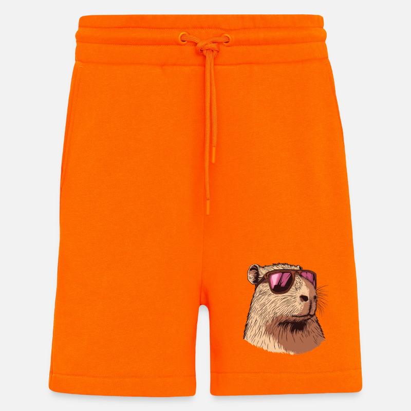 Capybara mit Pinker Sonnenbrille - Shorts - made by SPREAD - SUNSET ORANGE